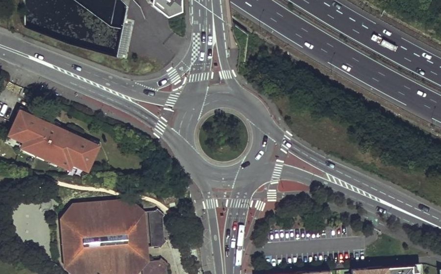 Vue aérienne du Rond-Point du Sergent Michel Vidal