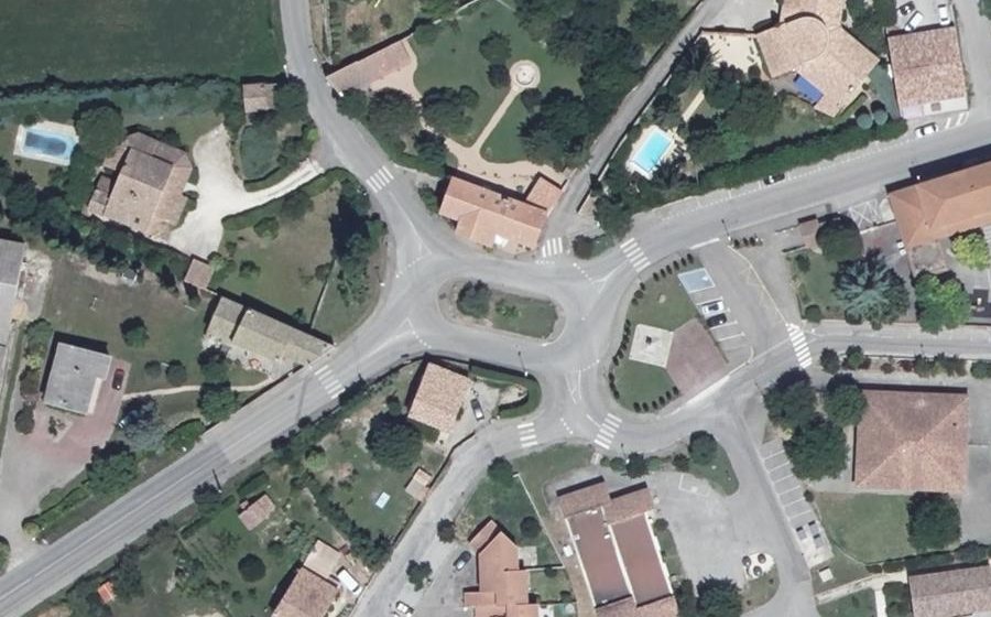 Vue aérienne du Rond-Point de l'Olivier