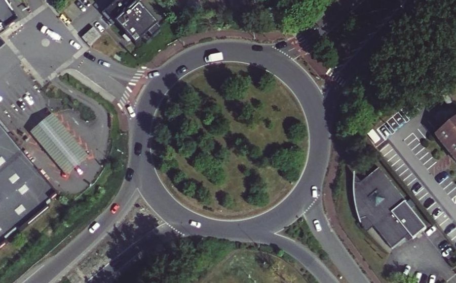 Vue aérienne du Rond-Point des Ravennes