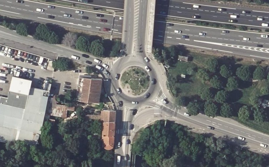 Vue aérienne du Rond-Point Daniel Labit