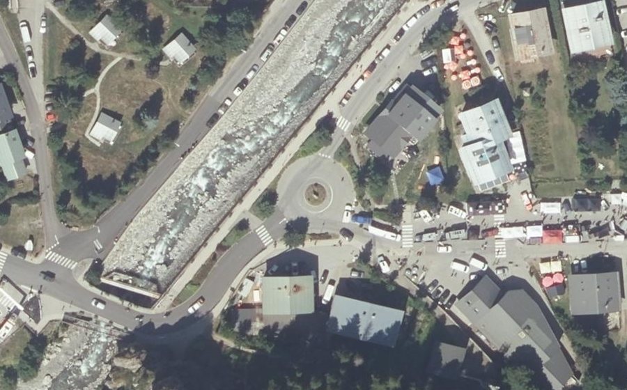 Vue aérienne du Rond-Point de la Vache