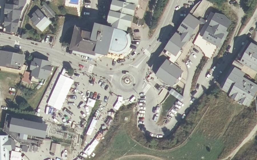 Vue aérienne du Rond-Point du Chamois