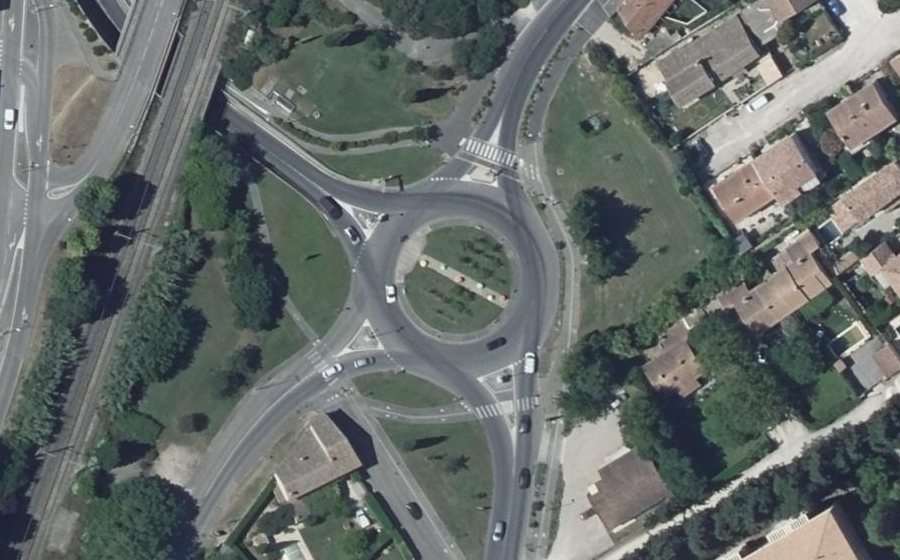 Vue aérienne du Giratoire des Résistants Cavaillonnais