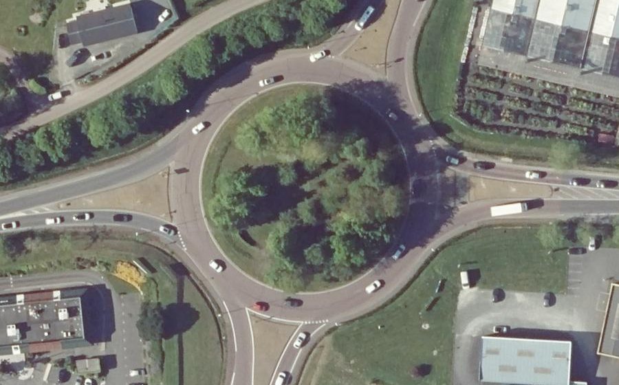 Vue aérienne du Rond-Point des Pommiers