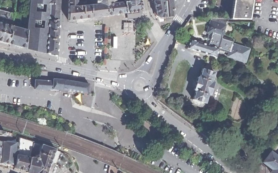 Vue aérienne du Rond-point du Pesle