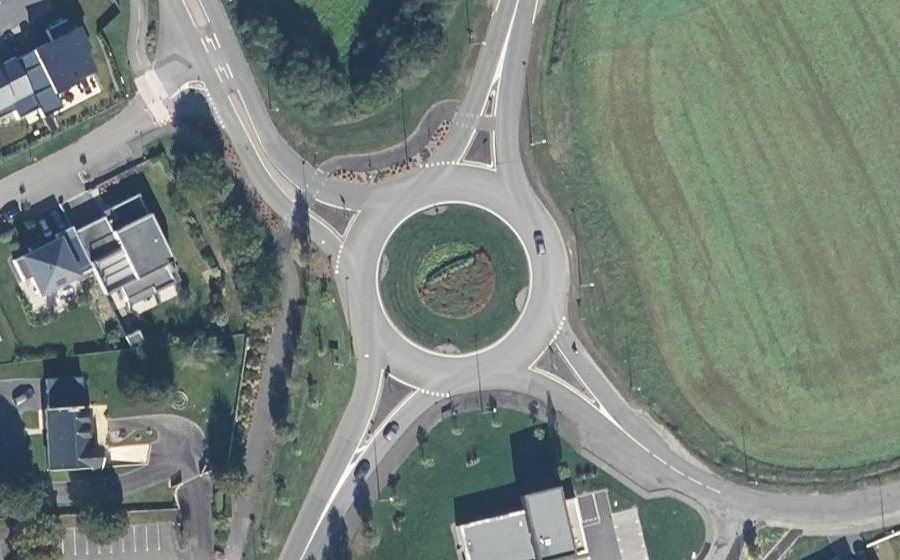 Vue aérienne du Rond-Point d'Acigné