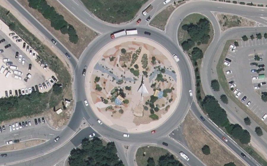 Vue aérienne du Giratoire Base Aérienne 115