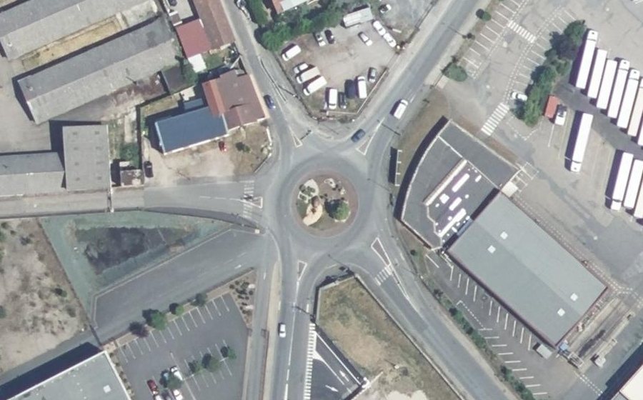 Vue aérienne du Rond-Point de l'Oasis