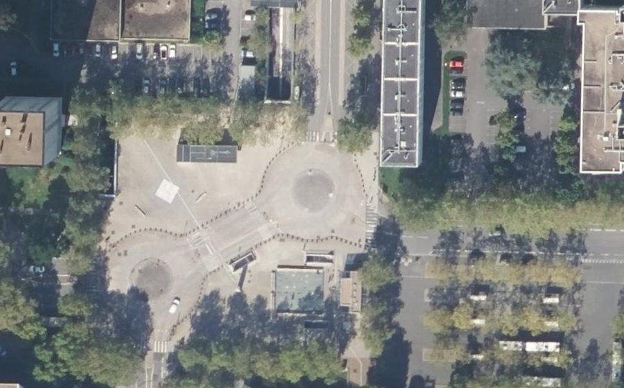 Vue aérienne de la Place Recteur Henri Le Moal