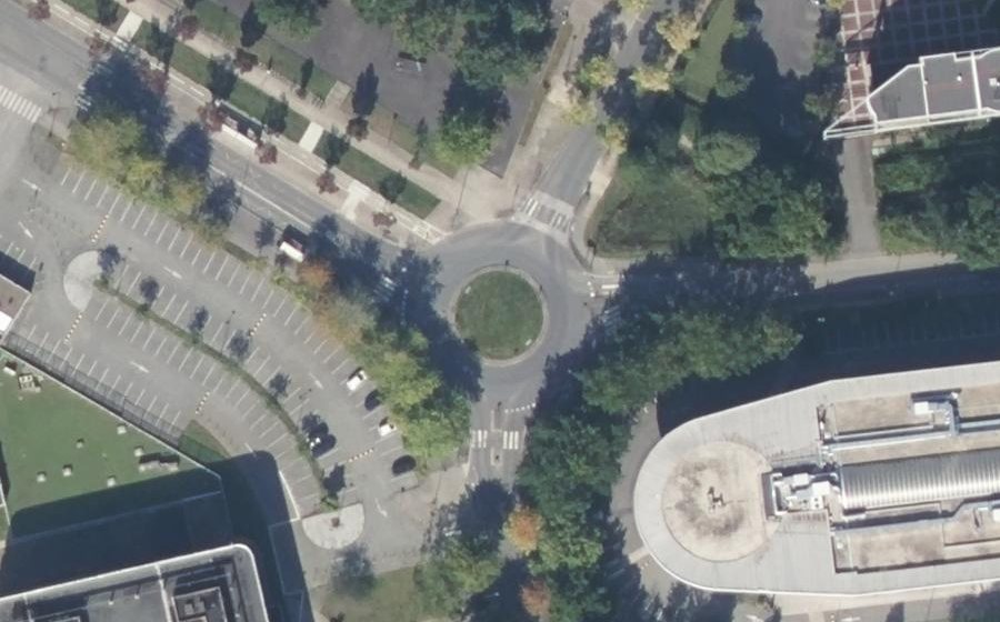 Vue aérienne du Rond-Point de la Préfecture