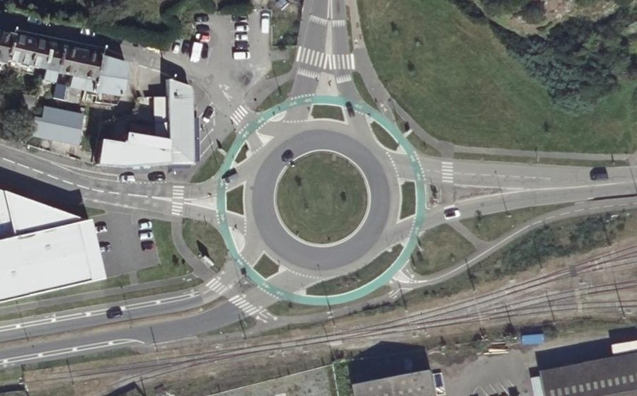 Vue aérienne du Rond-Point Herman Melville