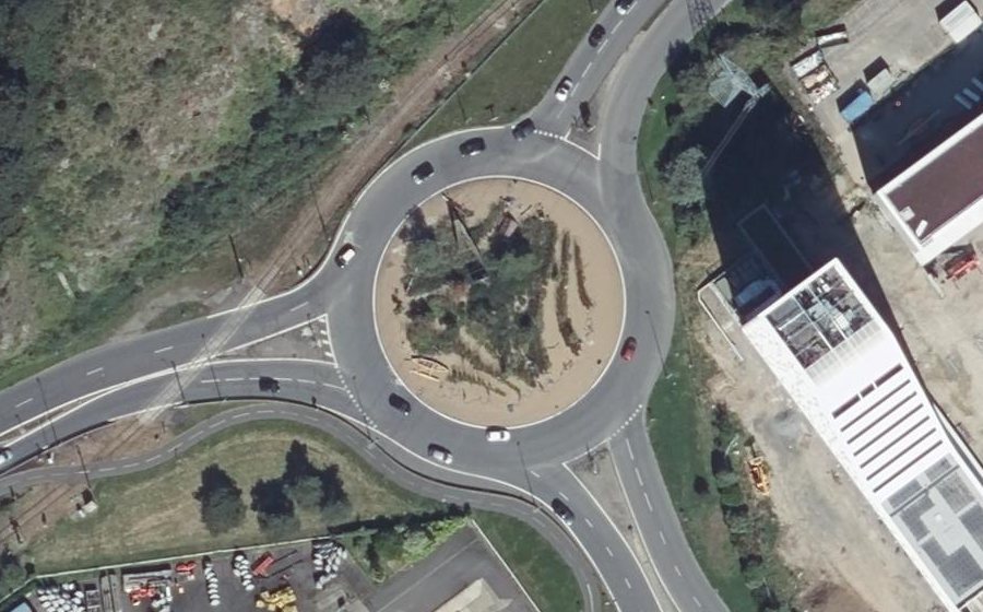Vue aérienne du Rond-Point des Foulques