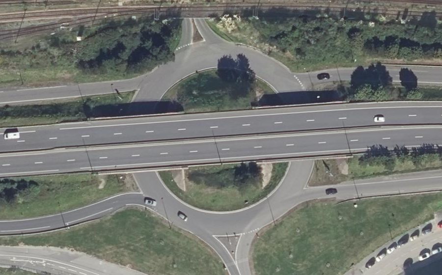Vue aérienne du Rond-Point du Moulin Blanc