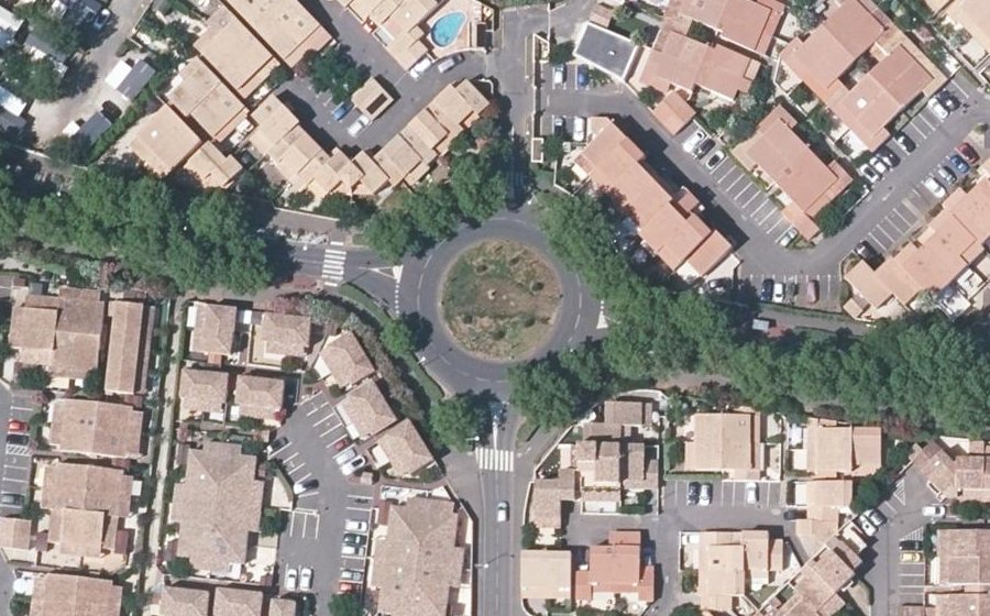 Vue aérienne du Rond-Point des Invalides