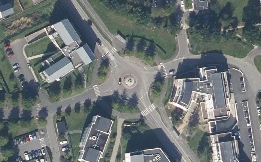 Vue aérienne du Rond-Point des Écrivains