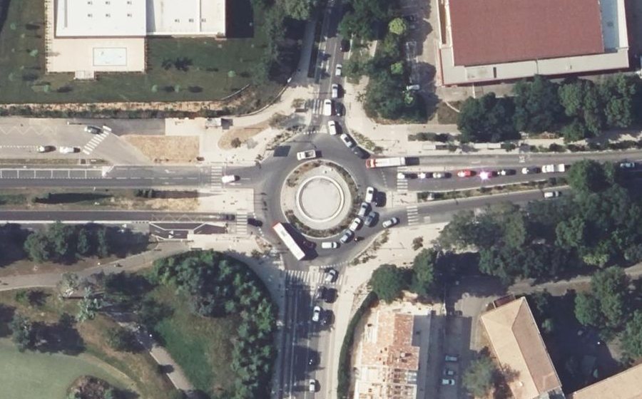Vue aérienne du Rond-Point du Corps Expéditionnaire Francais en Extrème Orient