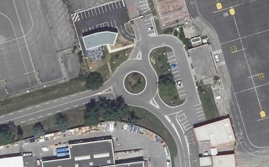 Vue aérienne du Rond-point Antoine-Marie Poidebard