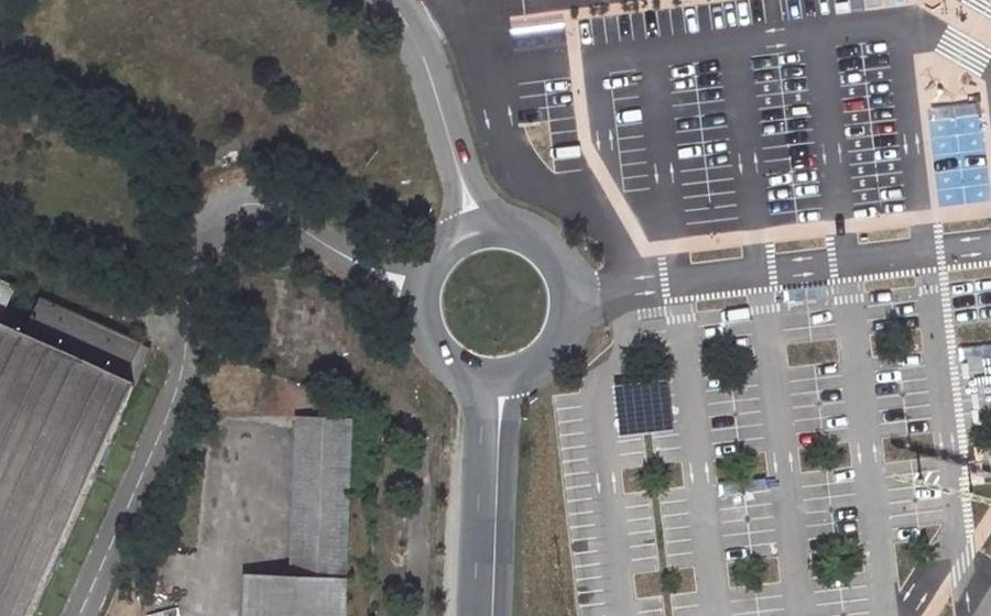 Vue aérienne du Rond-point Thérèse Peltier