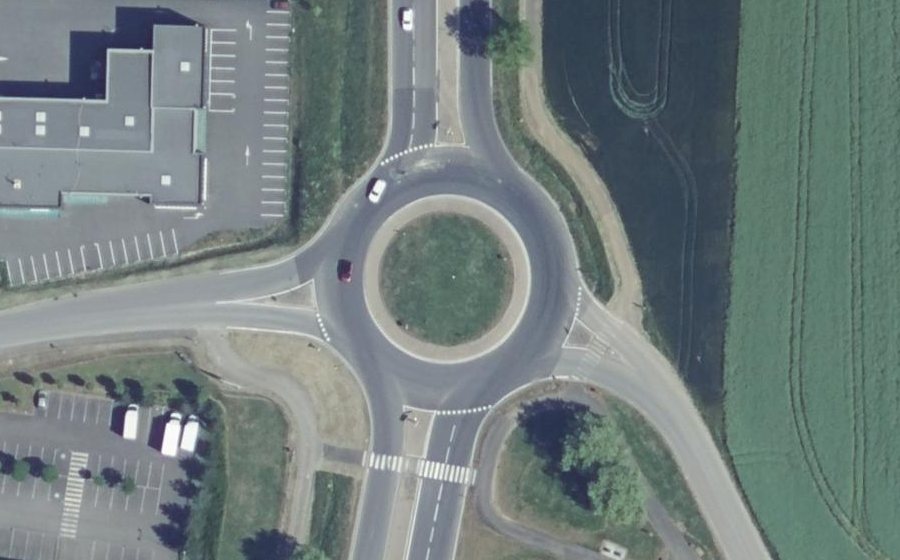 Vue aérienne du Rond-Point Rugy