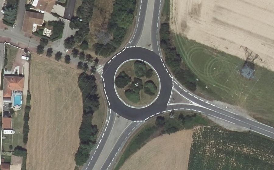 Vue aérienne du Rond-Point Antoine de Saint-Exupéry