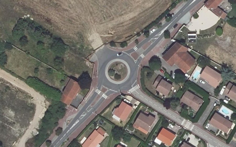 Vue aérienne du Rond-Point des Anciens Combattants d'Afrique du Nord