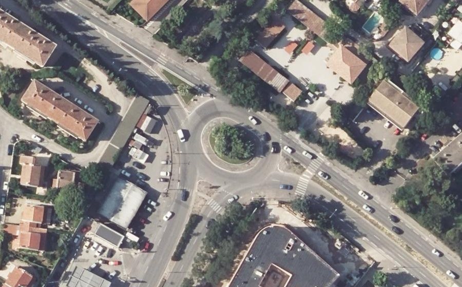 Vue aérienne du Rond-Point Paul Fouque
