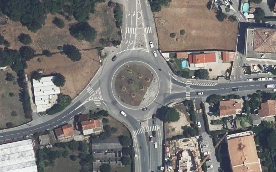 Vue aérienne du Rond-Point des Quatre Chemins