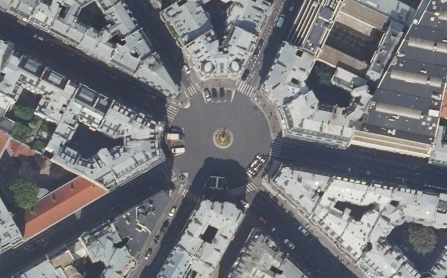 Vue aérienne de la Place de Mexico