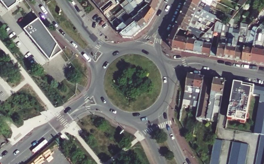 Vue aérienne du Rond-Point des Sapeurs-Pompiers