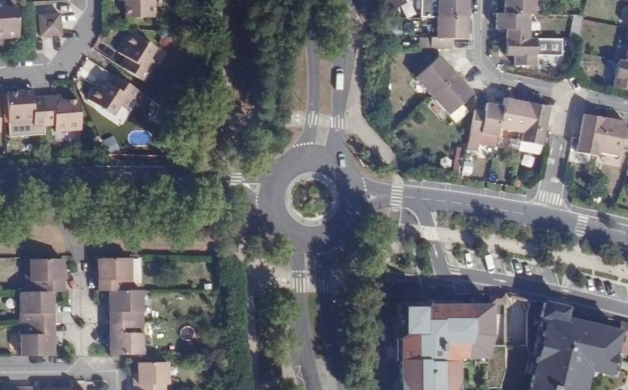 Vue aérienne du Rond-Point de la Maison des Arts