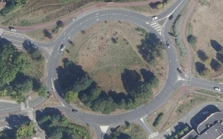 Vue aérienne du Rond-pointde la Croix Saint-Jacques