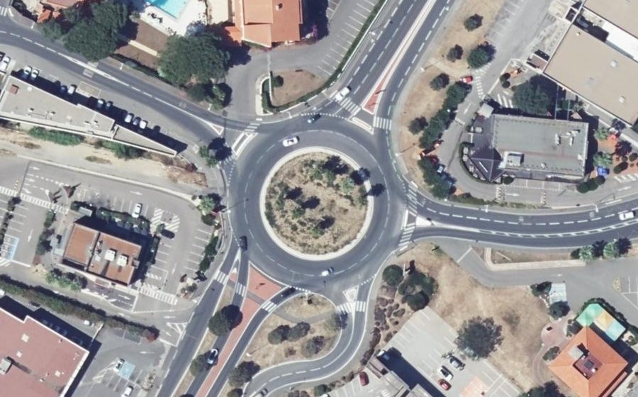 Vue aérienne du Rond-Point René Cassin
