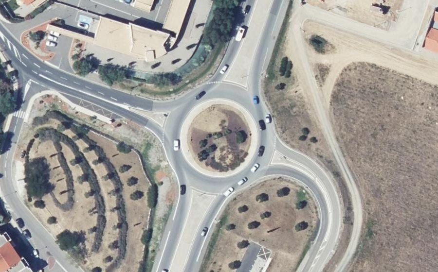 Vue aérienne du Rond-Point des Compagnons d'Emmaüs
