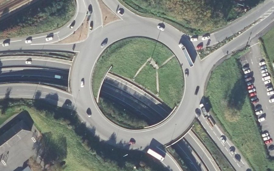 Vue aérienne du Rond-Point de Kergleuz