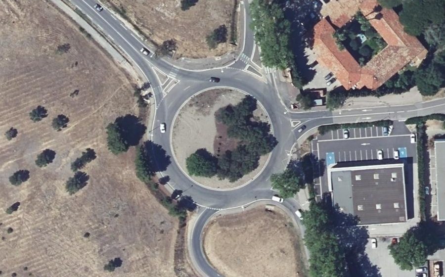 Vue aérienne du Rond-Point Albert Donnezan