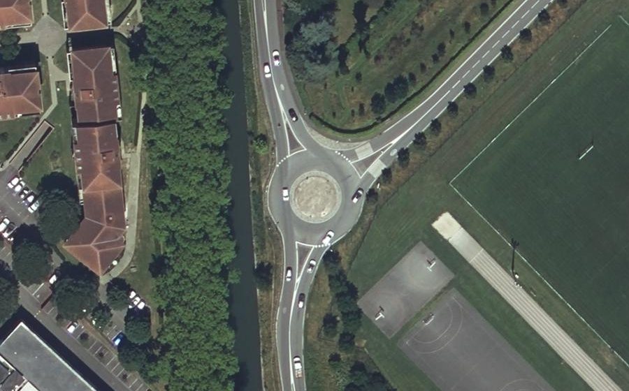 Vue aérienne du Rond-Point Raymonde Borios