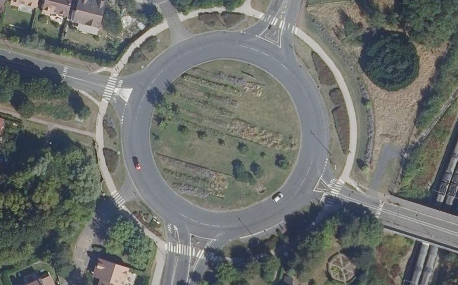 Vue aérienne du Rond-Point du Miroir