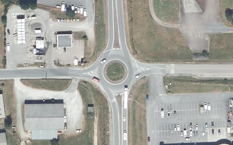 Vue aérienne du Rond-Point du 19 Mars 1962