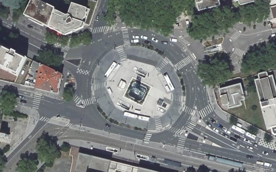Vue aérienne du Place d'Arsonval