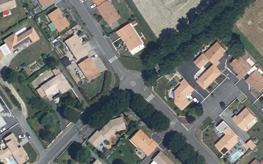 Vue aérienne du Rue de la Bazerière