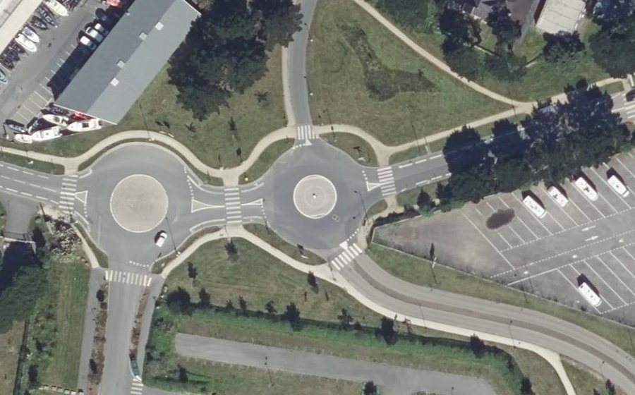 Vue aérienne du Rond-Point des Macareux