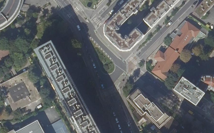 Vue aérienne du Rue Nationale