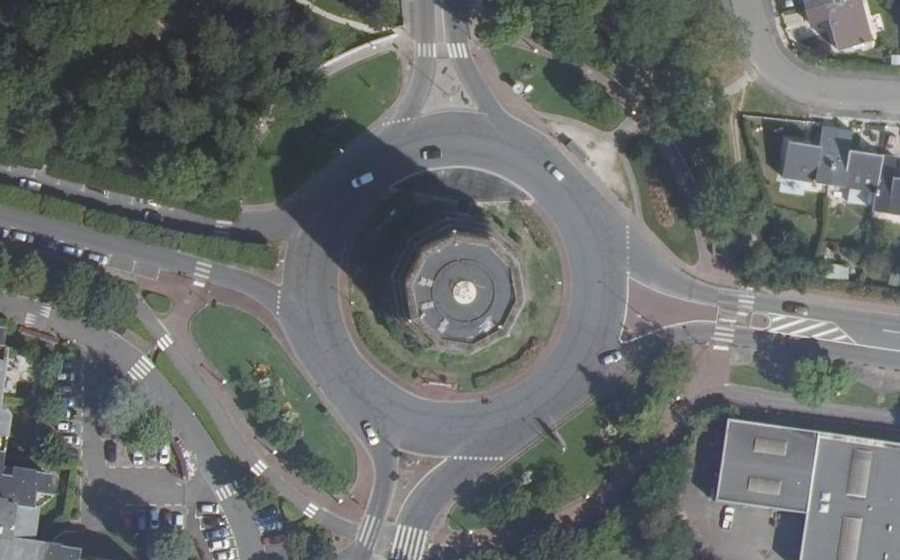 Vue aérienne du Rond-Point des Quatre Pavés