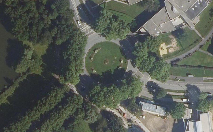 Vue aérienne du Rond-point du Général de Gaulle
