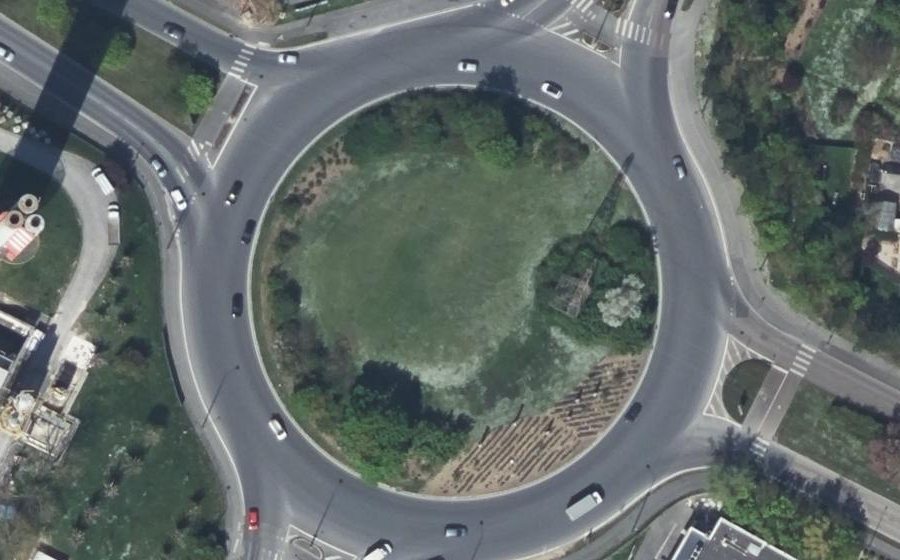 Vue aérienne du Place des Combattants d'Afrique du Nord