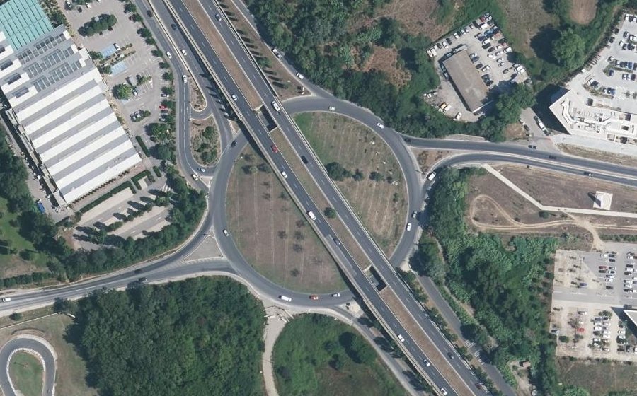 Vue aérienne du Rond-Point de l'Aéroport