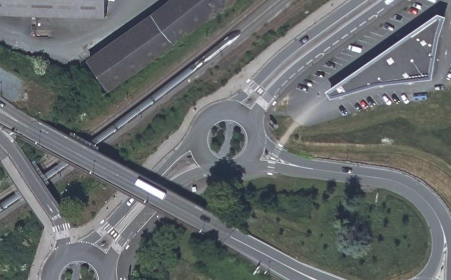 Vue aérienne du Rue du Grand Montréjeau