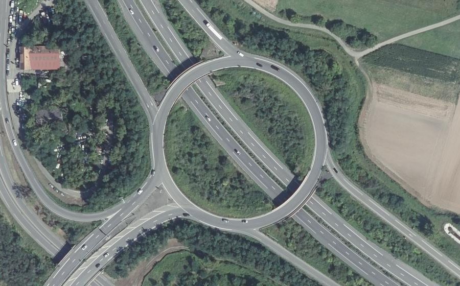 Vue aérienne du Carrefour du Rosenkranz