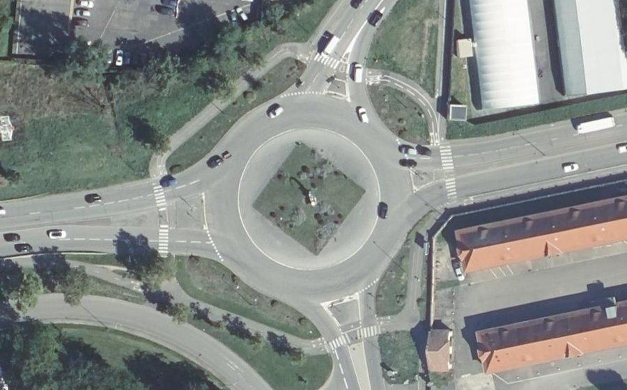 Vue aérienne du Rond-Point Liebherr
