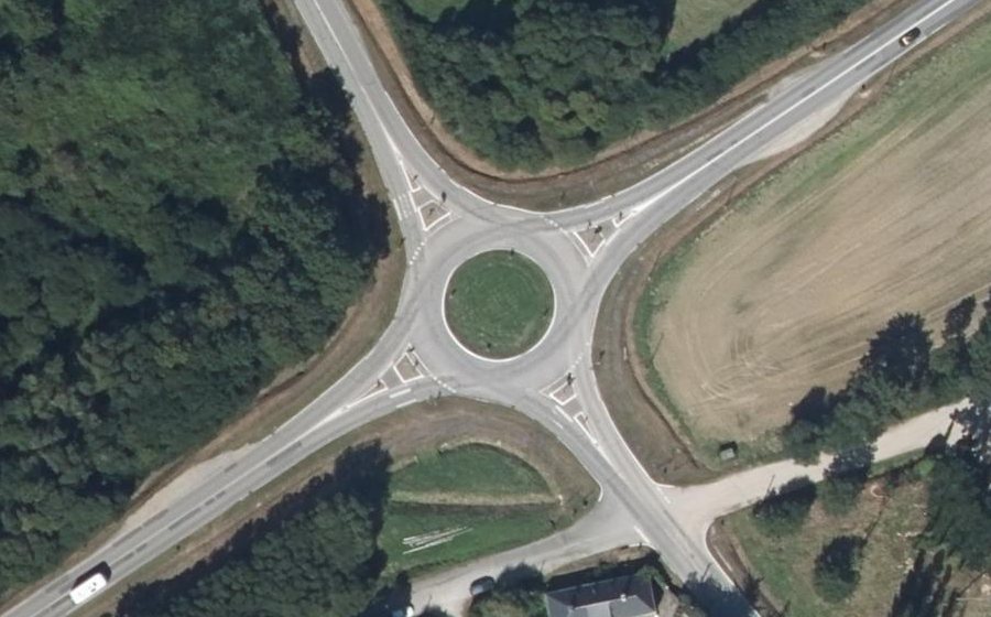 Vue aérienne du Giratoire de la Vache Enragée